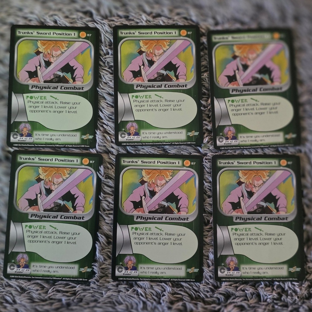 Dragon Ball Z TCG Trunks Sword Position 1 #87 Lot of 6 Score 2001 Trunks Saga